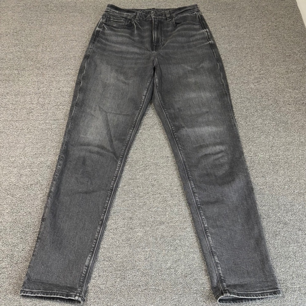 American Eagle Stretch Slim High Rise Jeans Faded Black Size 8 Long Casual Wear